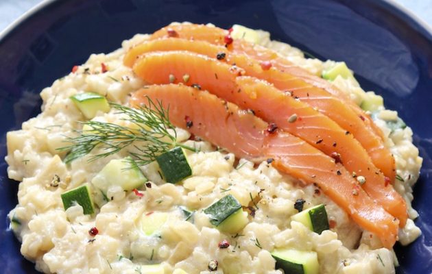 courgettes et pavé de truite aux 4 baies