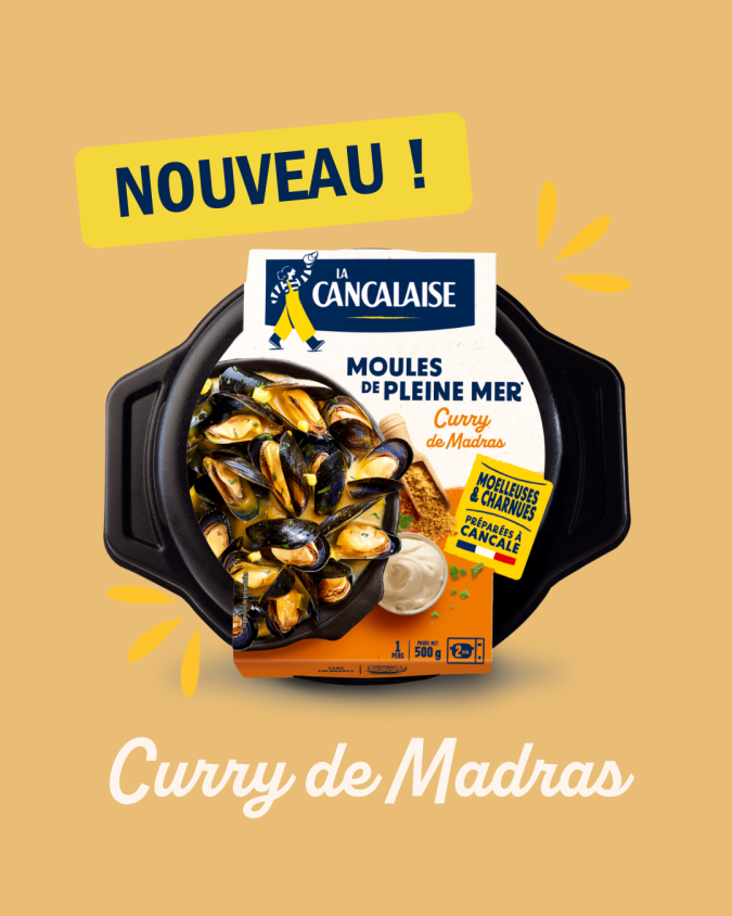 moules cuisinées curry de madras et crème La Cancalaise